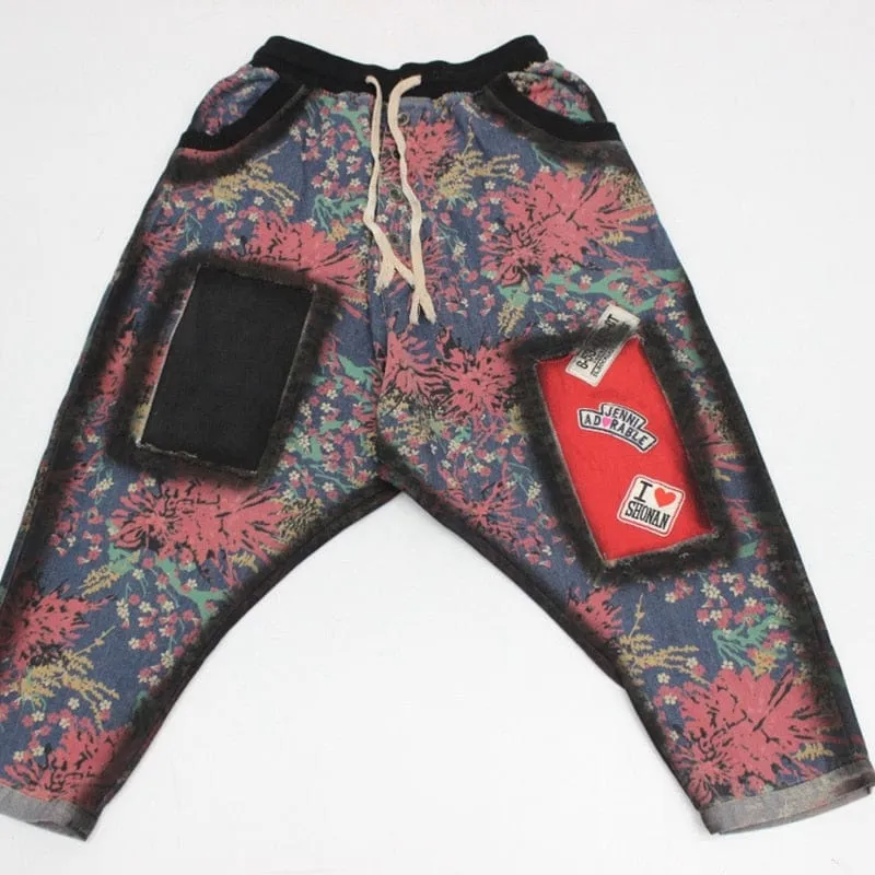 Patchwork Hipster Harem Jeans