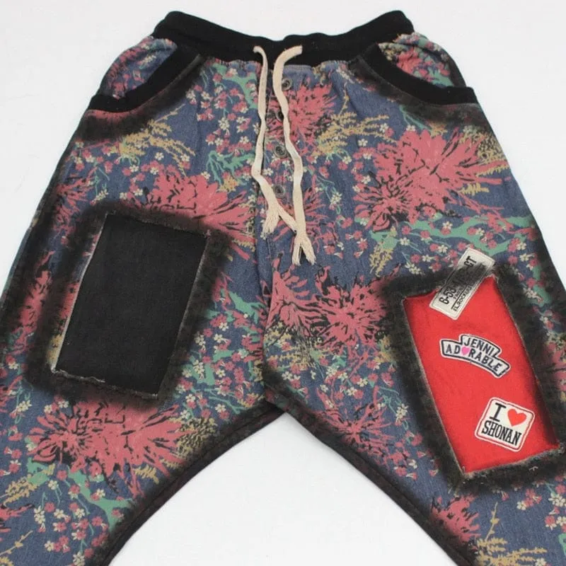 Patchwork Hipster Harem Jeans