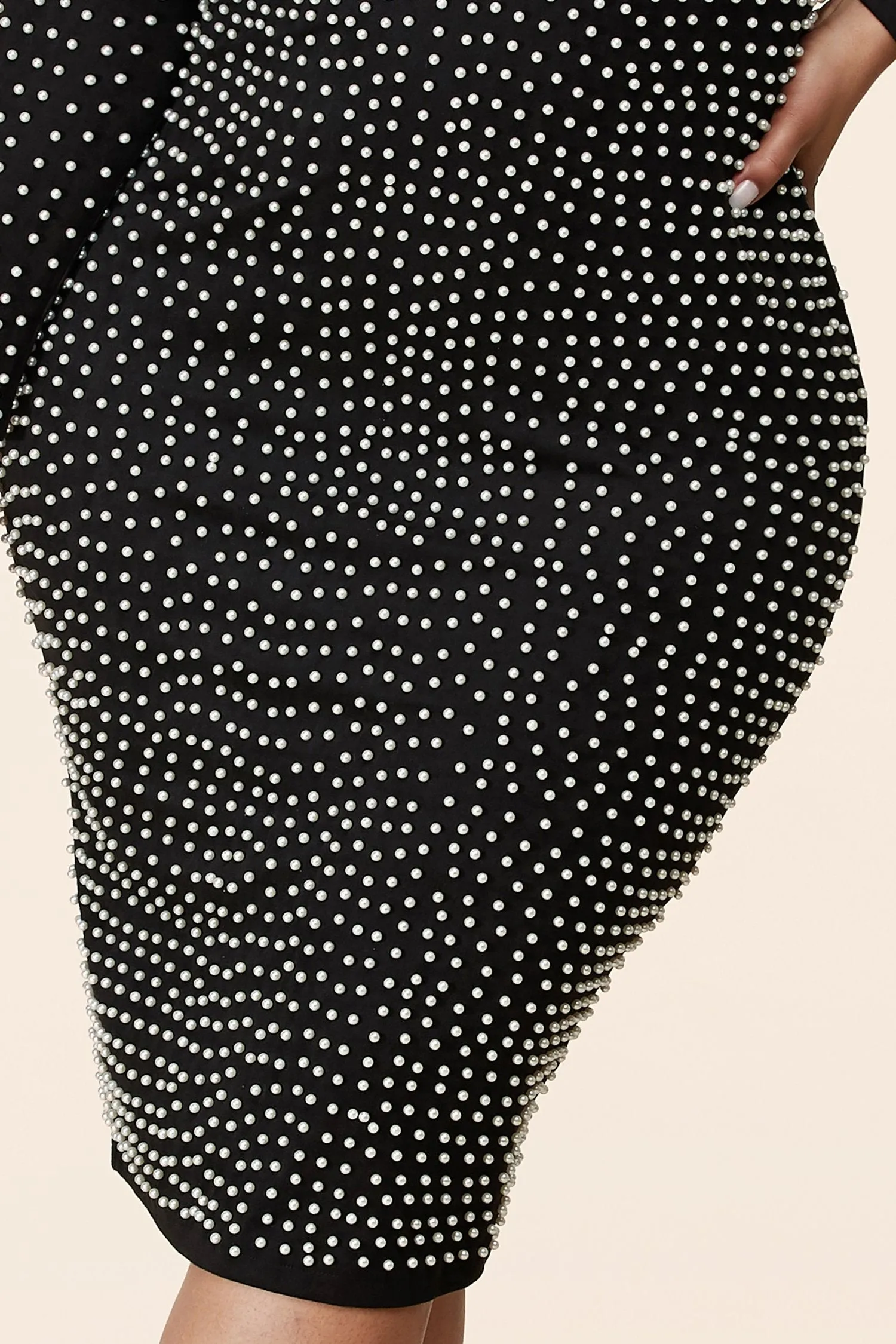 Pearls Embellised Plus Size Dress