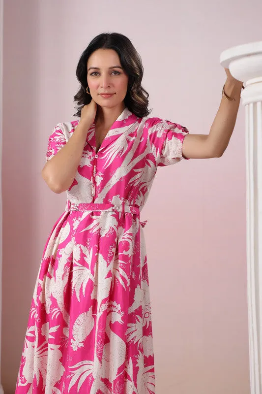 Pink Swan Russian Silk Dress