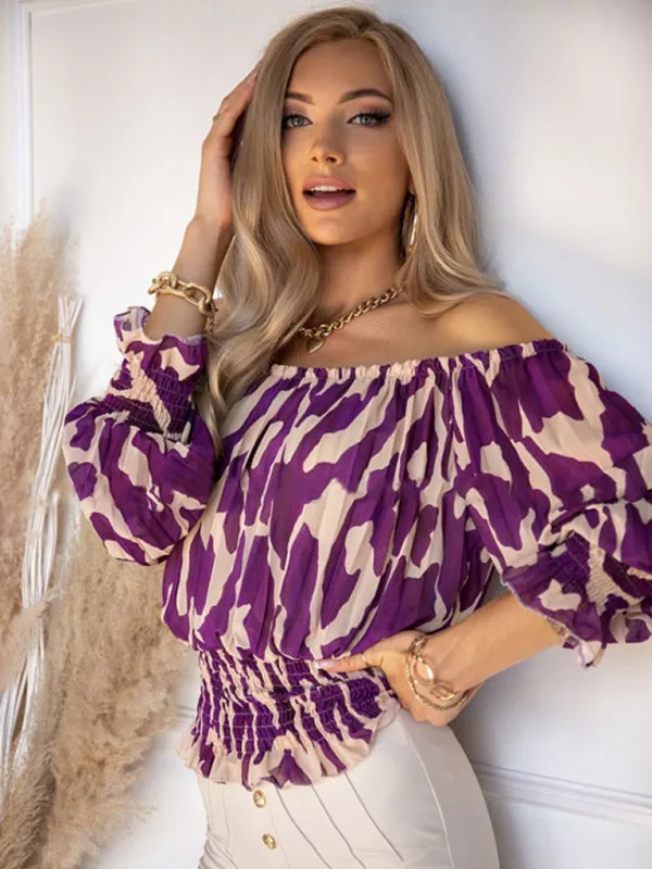 Printed Off The Shoulder Blouse
