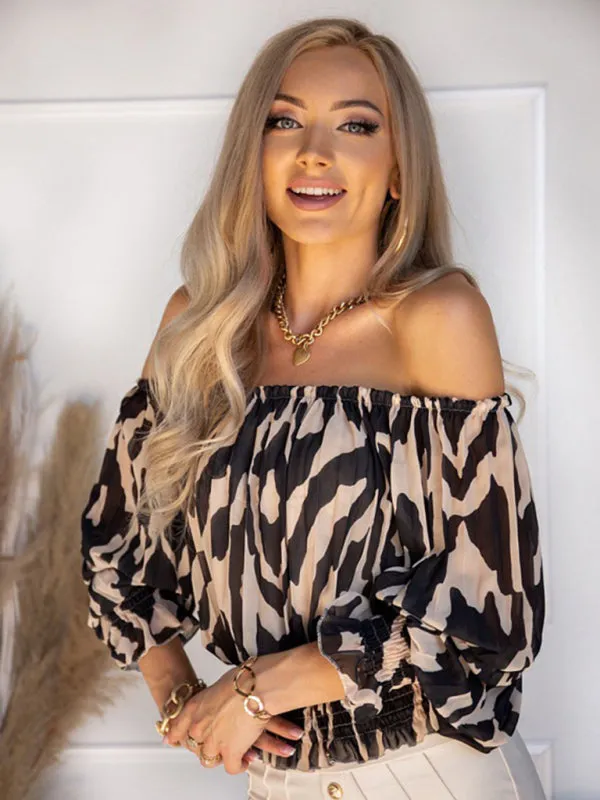 Printed Off The Shoulder Blouse