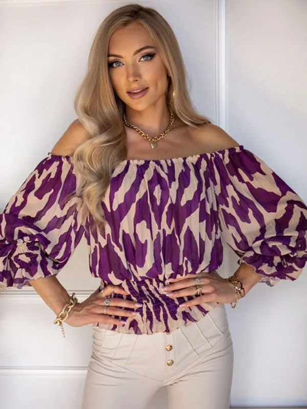 Printed Off The Shoulder Blouse