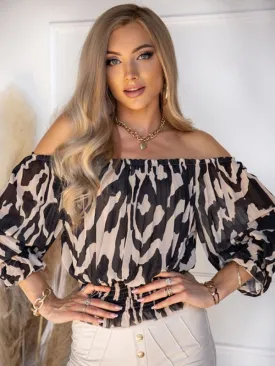 Printed Off The Shoulder Blouse