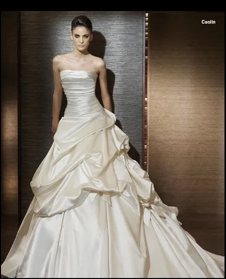 Pronovias San Patrick Caolin Bridal Gown Size 8 Ivory Wedding Dress