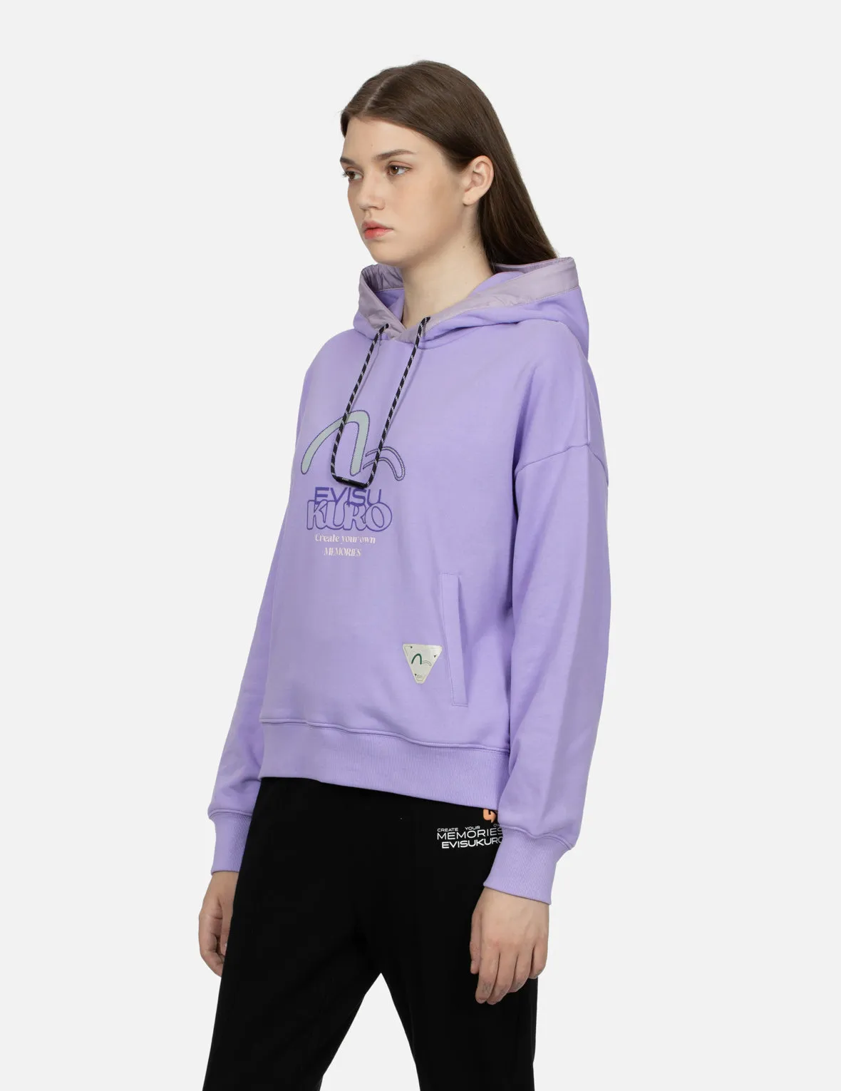 Seagull Print and Embroidery Loose Fit Hoodie
