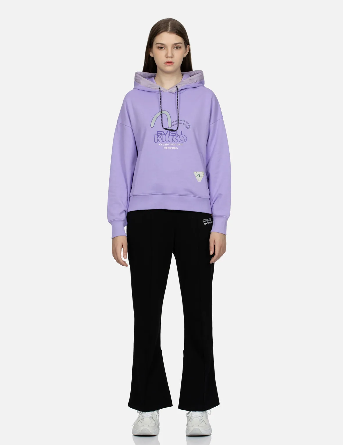 Seagull Print and Embroidery Loose Fit Hoodie