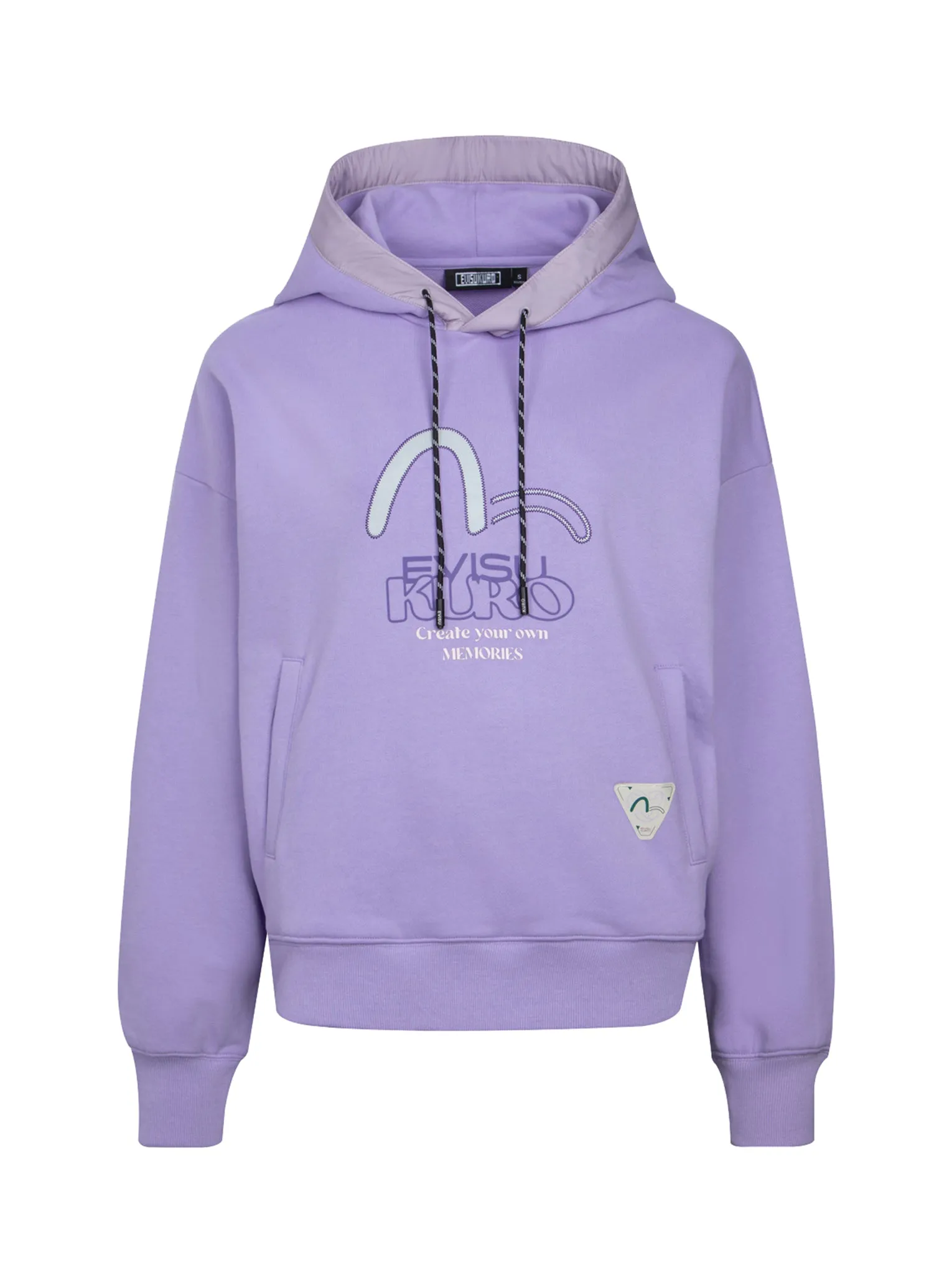 Seagull Print and Embroidery Loose Fit Hoodie