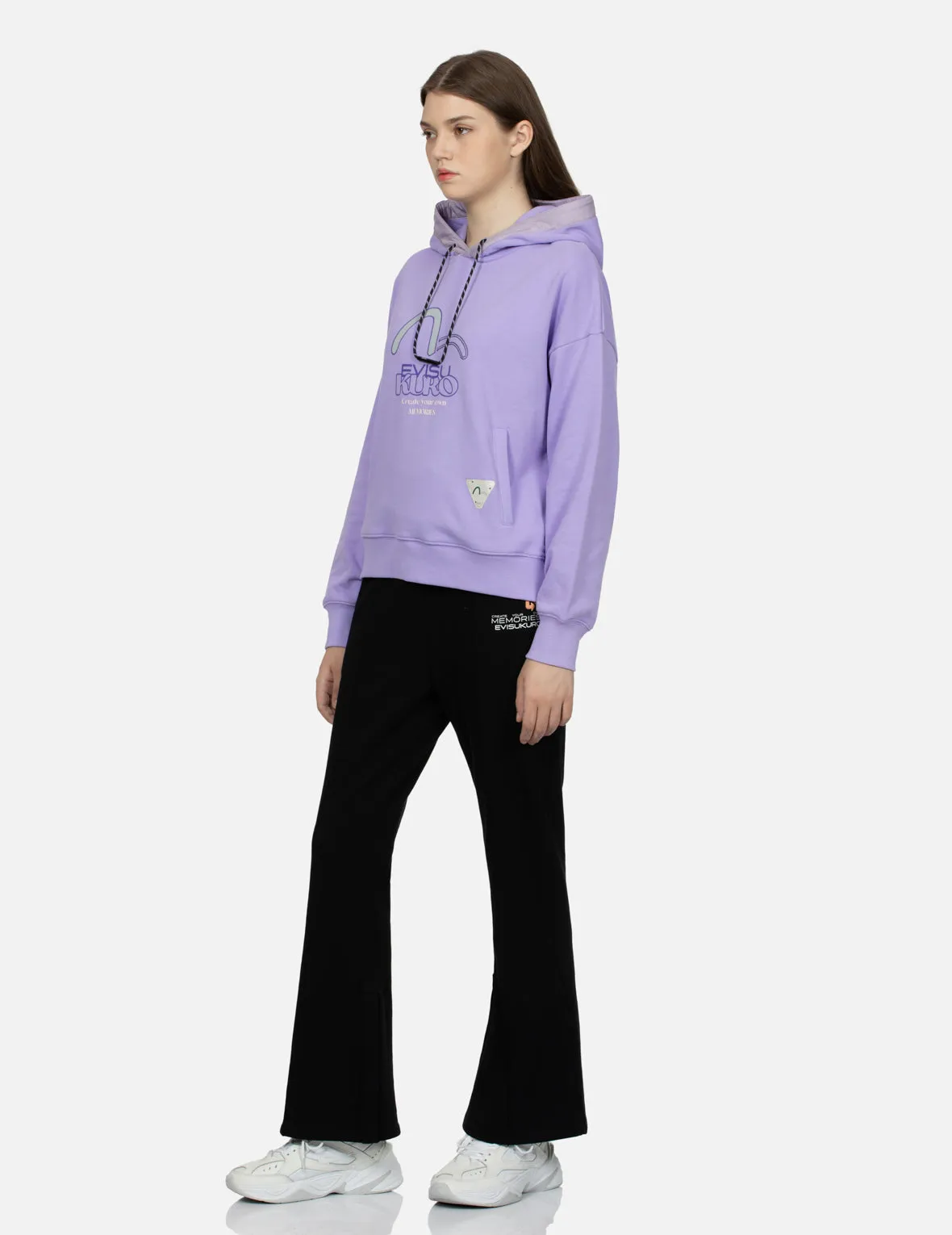 Seagull Print and Embroidery Loose Fit Hoodie