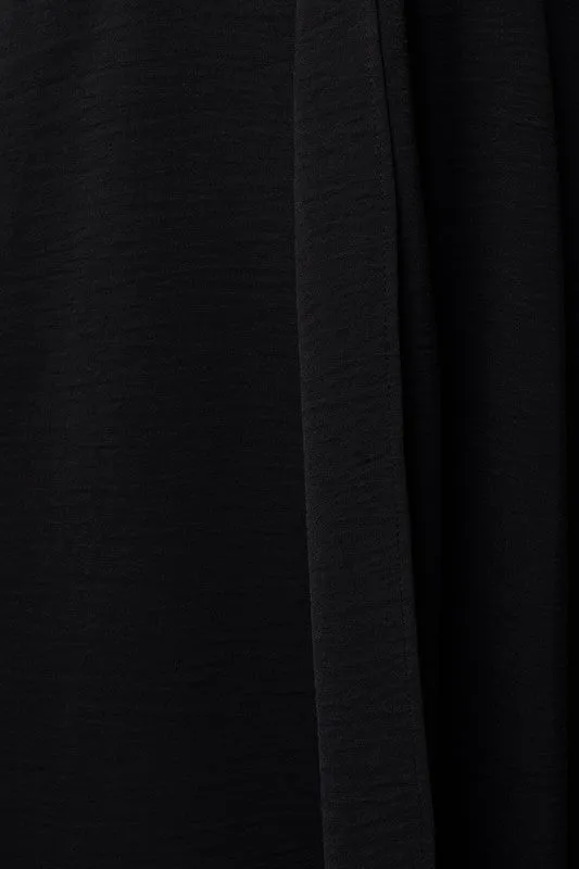 Solid V-Neck Midi Dress W-Front Knot - Online Exclusive