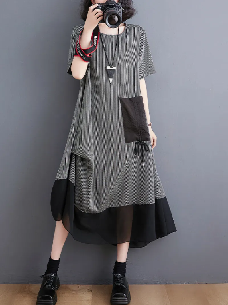 Stay With Me Round Neck Pullover A-line Dress