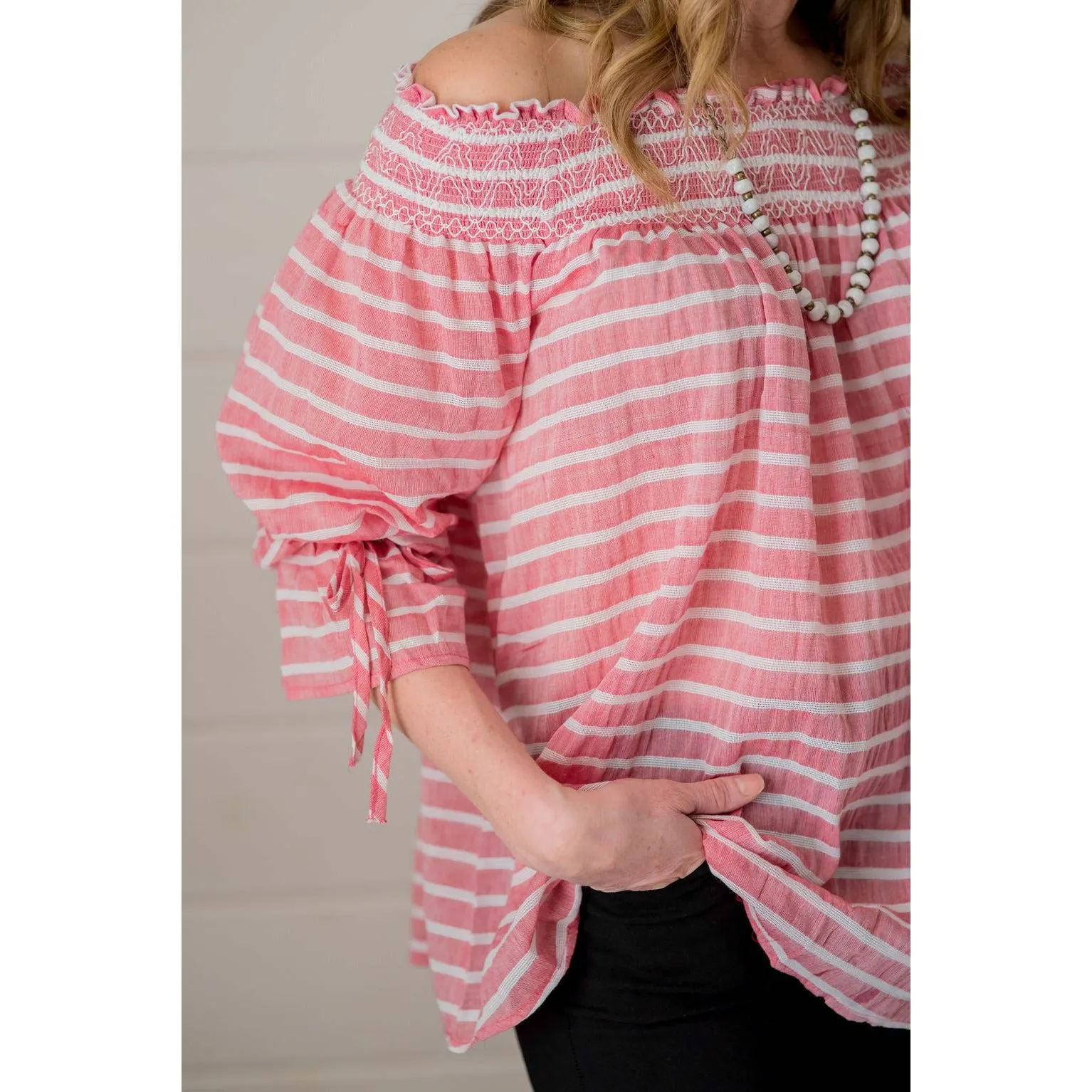 Striped off the Shoulder Blouse