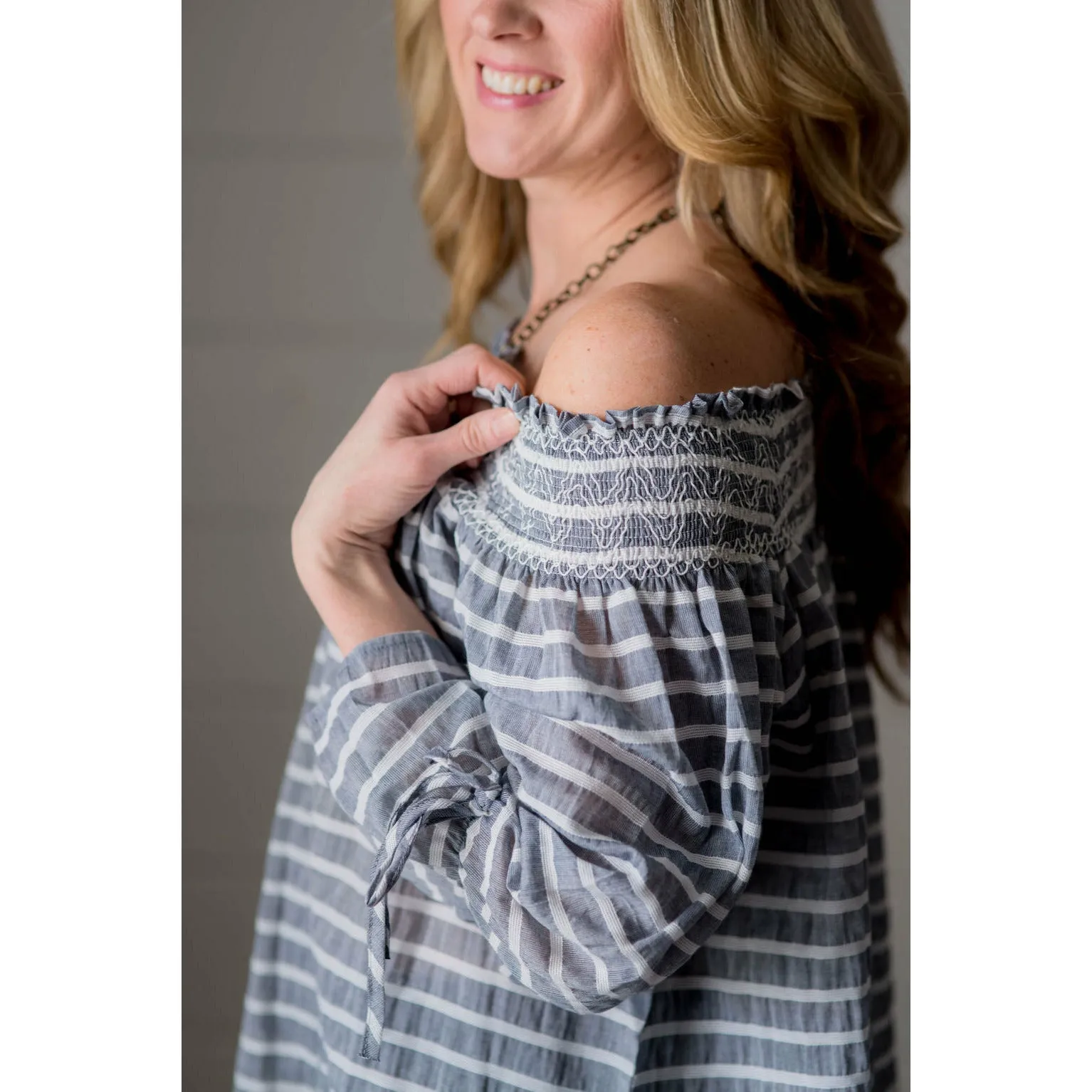 Striped off the Shoulder Blouse