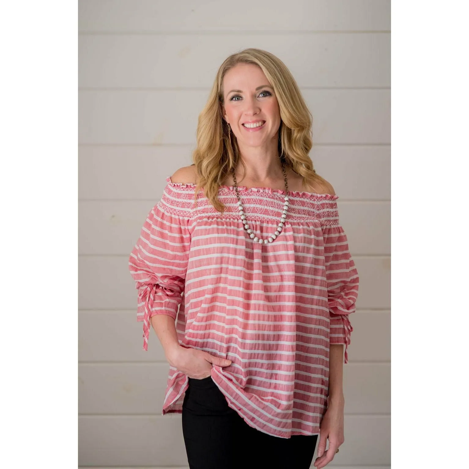 Striped off the Shoulder Blouse