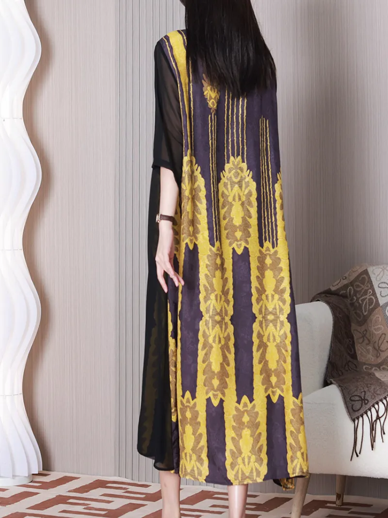 Sun Shine Round Neck A-line Dress