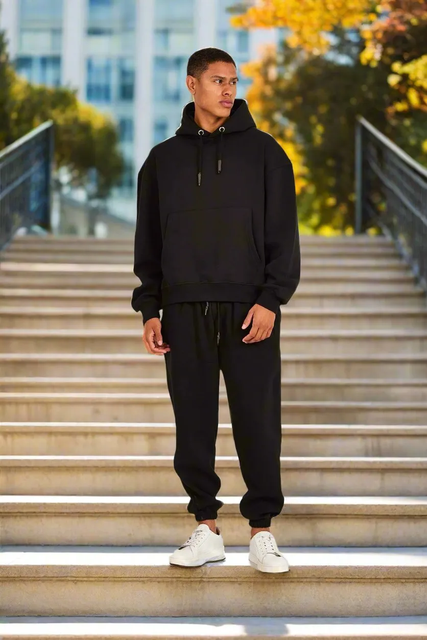 Sweat Shirt Unisex Loose Fit Solid Hoodie