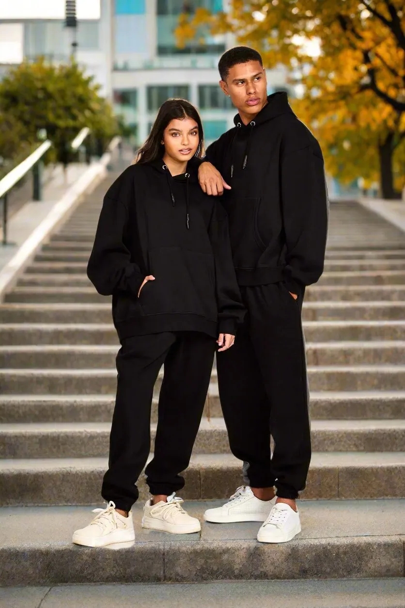 Sweat Shirt Unisex Loose Fit Solid Hoodie