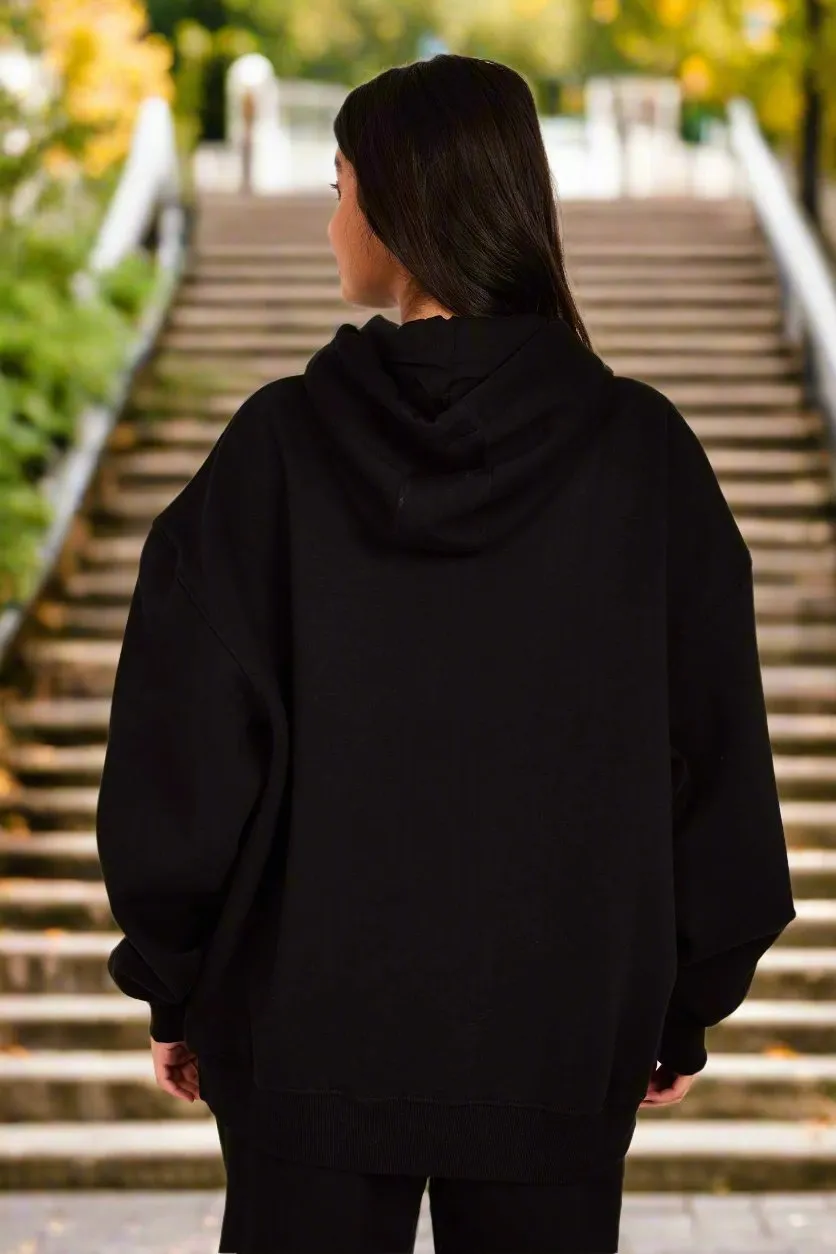Sweat Shirt Unisex Loose Fit Solid Hoodie