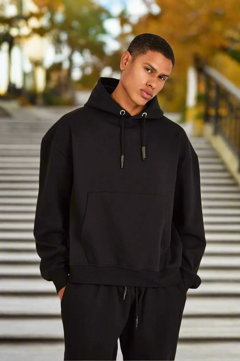 Sweat Shirt Unisex Loose Fit Solid Hoodie