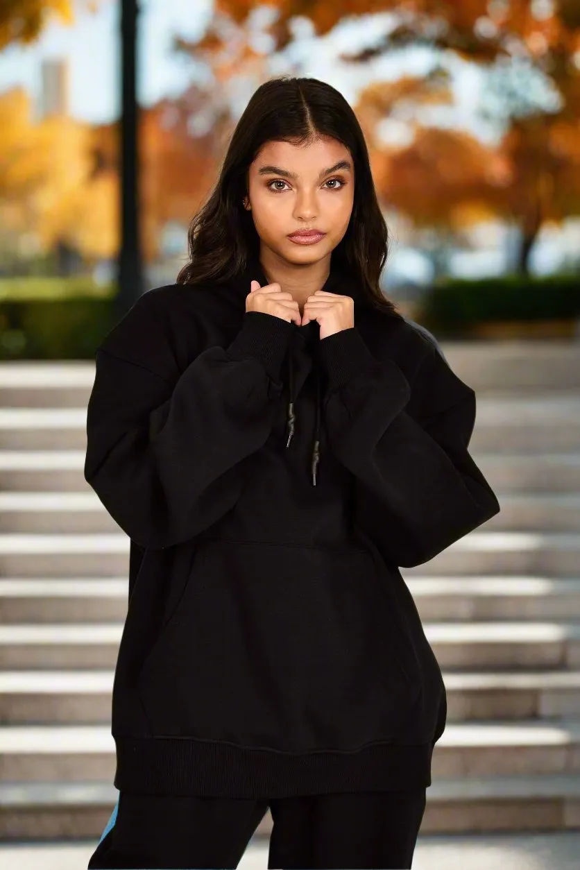 Sweat Shirt Unisex Loose Fit Solid Hoodie