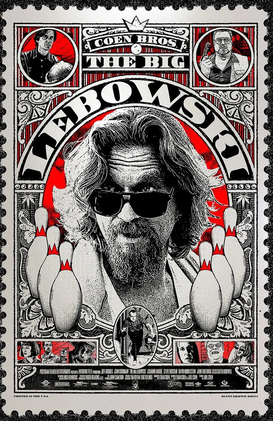 The Big Lebowski Silkscreen Prinbt by Matt Dye- Blunt Graffix
