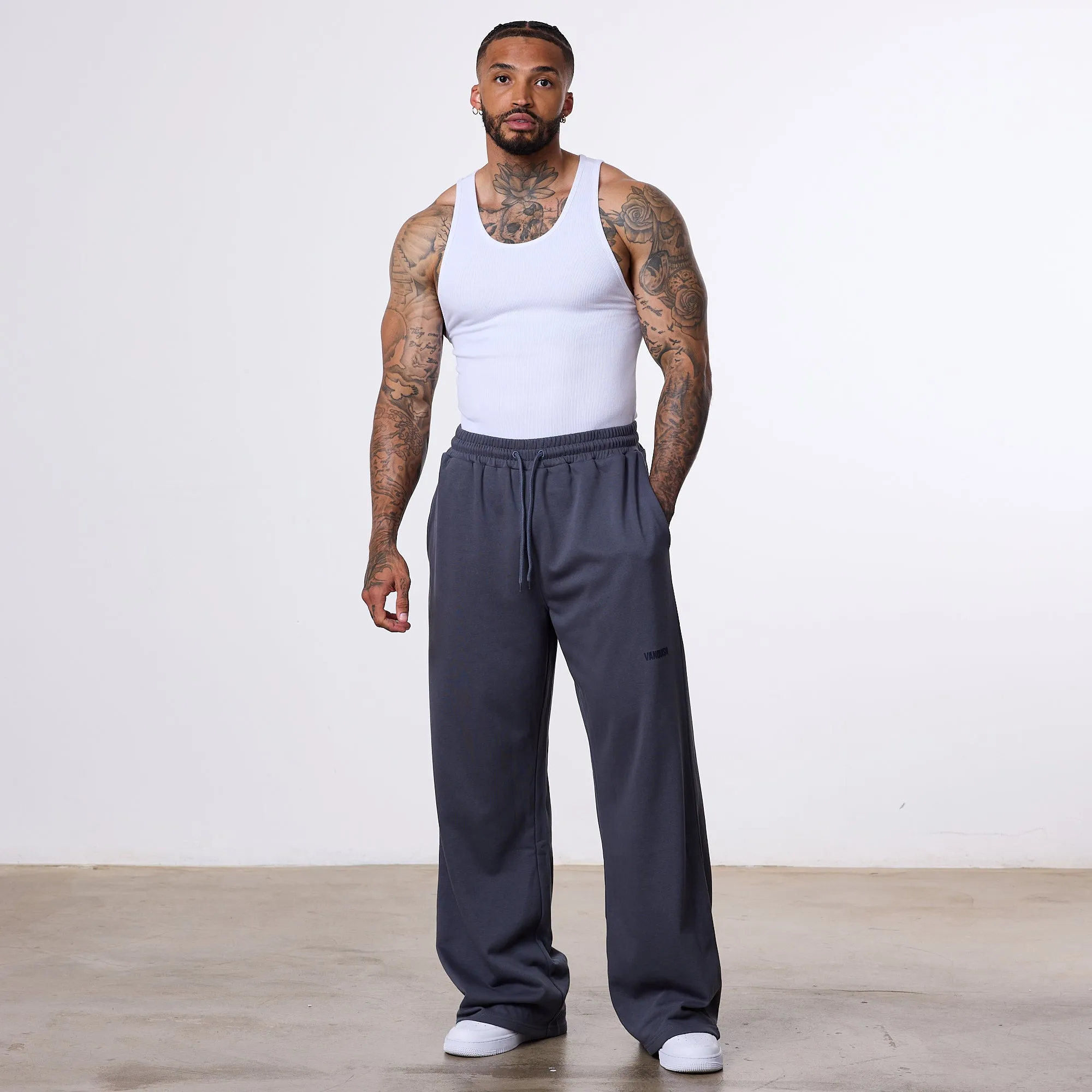 Vanquish Essential Denim Blue Straight Leg Sweatpants