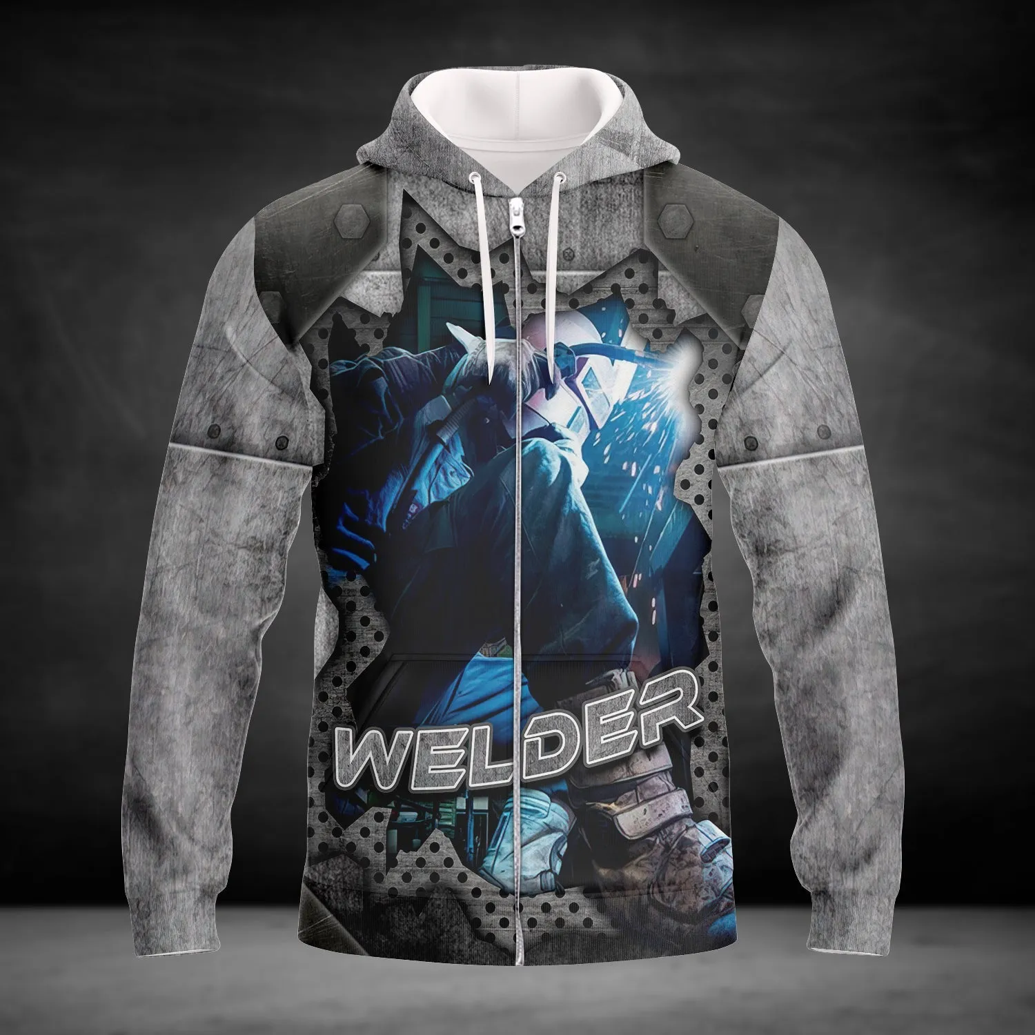Welder Blue Graphic Design 3D Printed Sweatshirt Hoodie Bomber Shirts, Welder Christmas Gift