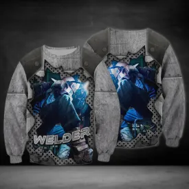 Welder Blue Graphic Design 3D Printed Sweatshirt Hoodie Bomber Shirts, Welder Christmas Gift