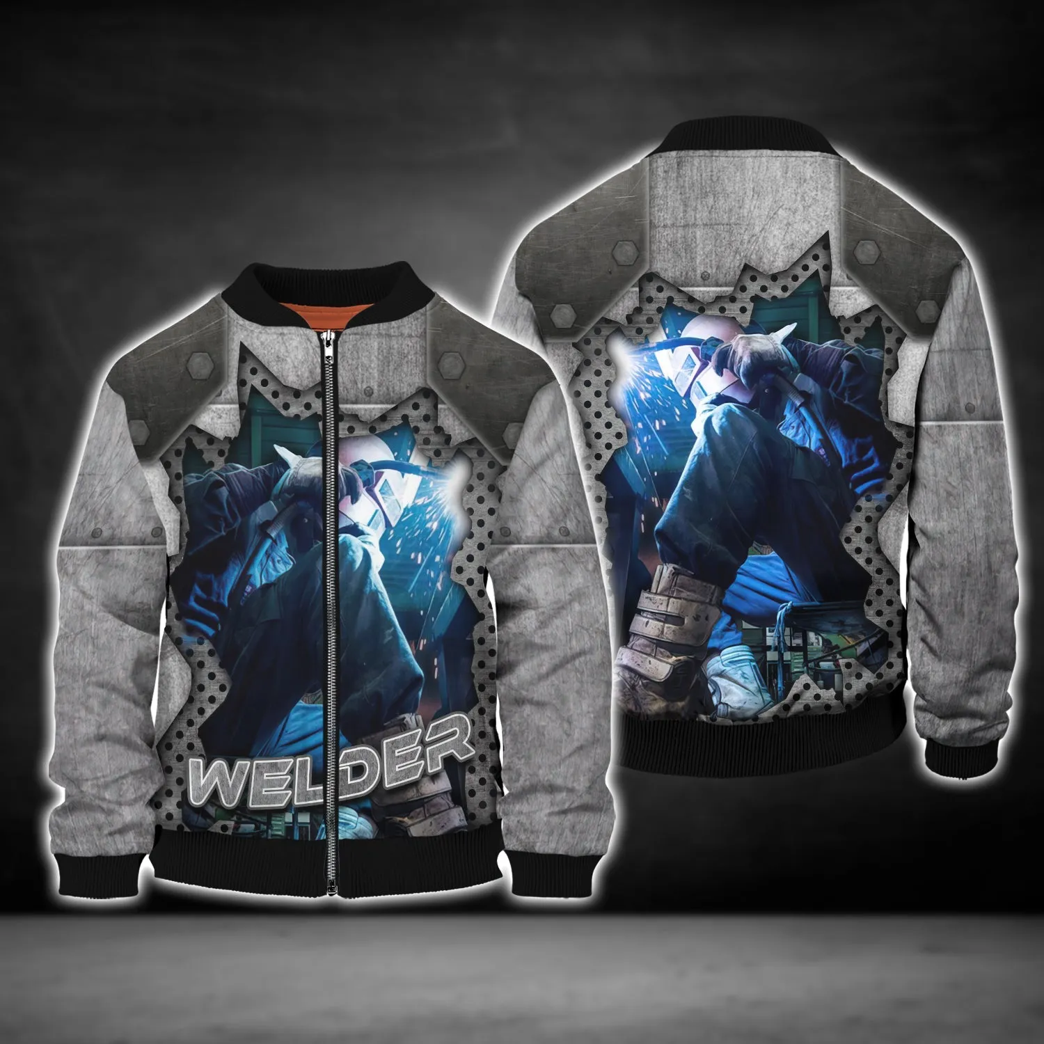 Welder Blue Graphic Design 3D Printed Sweatshirt Hoodie Bomber Shirts, Welder Christmas Gift