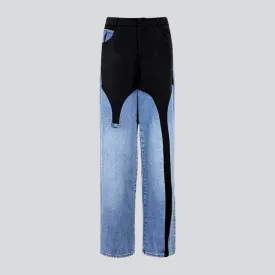 Wide-leg women's fashion jeans