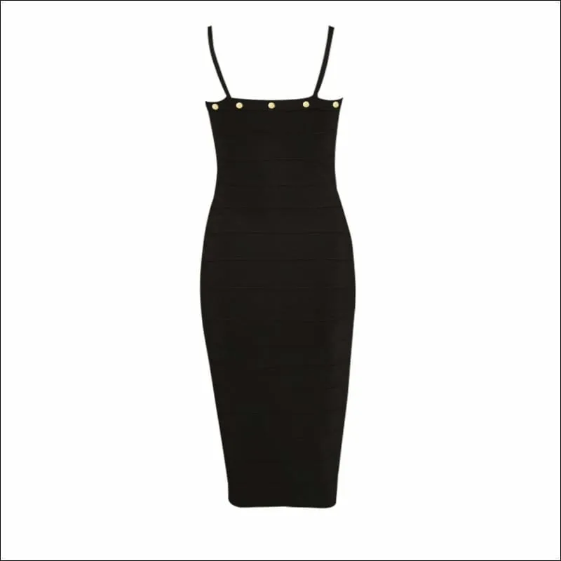 Winnal Women's Off Shoulder High Waist Sleeveless Studded Front-Zip Bandage Sling Dress