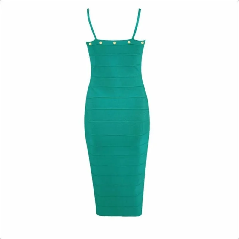 Winnal Women's Off Shoulder High Waist Sleeveless Studded Front-Zip Bandage Sling Dress