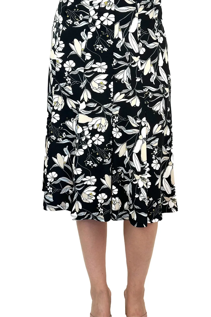 WOMEN'S SKIRTS ON SALE BLACK FLORAL PRINT MADE IN CANADA SIZE S - X LARGE