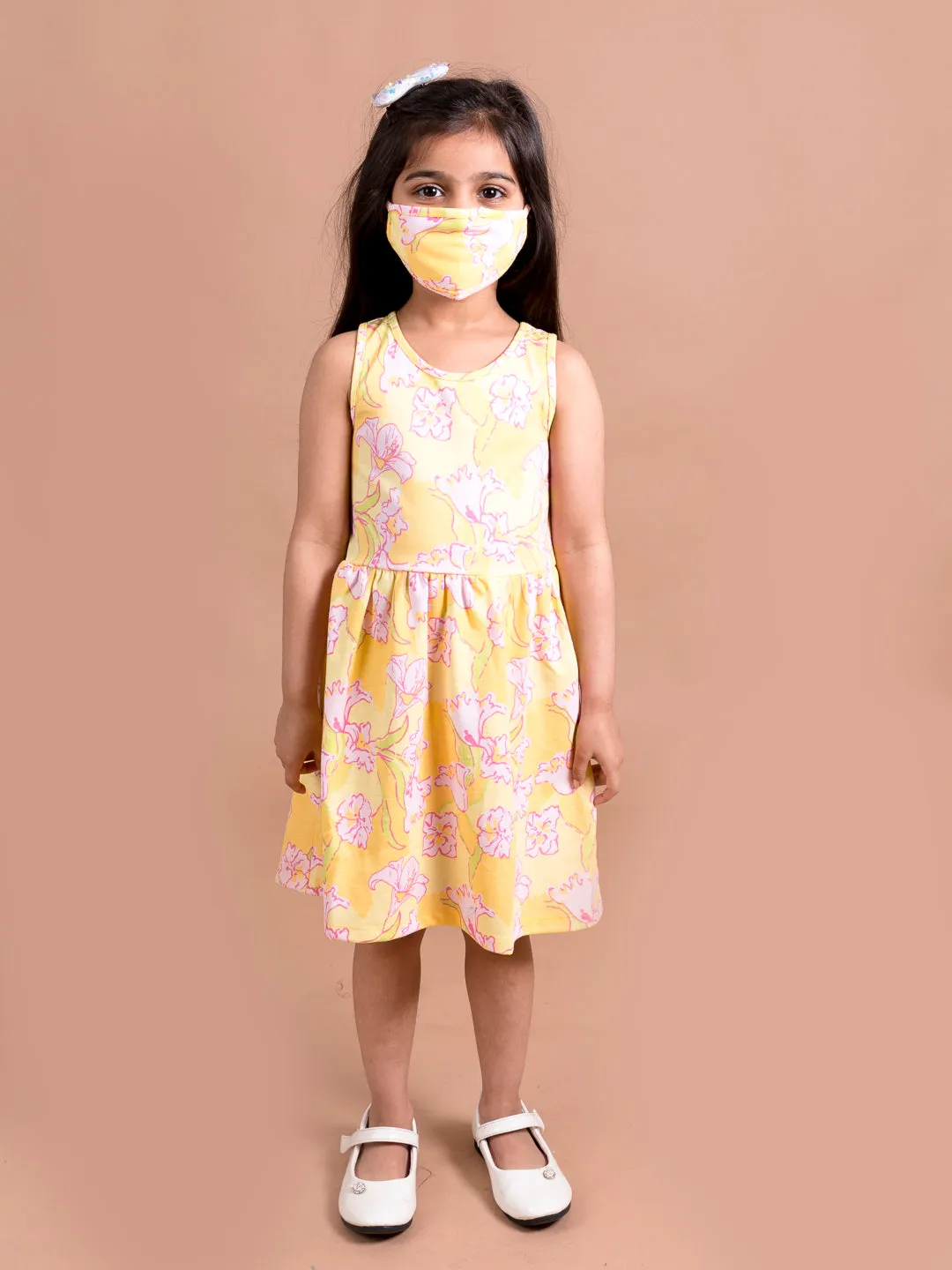 Yellow Pink Floral Dress
